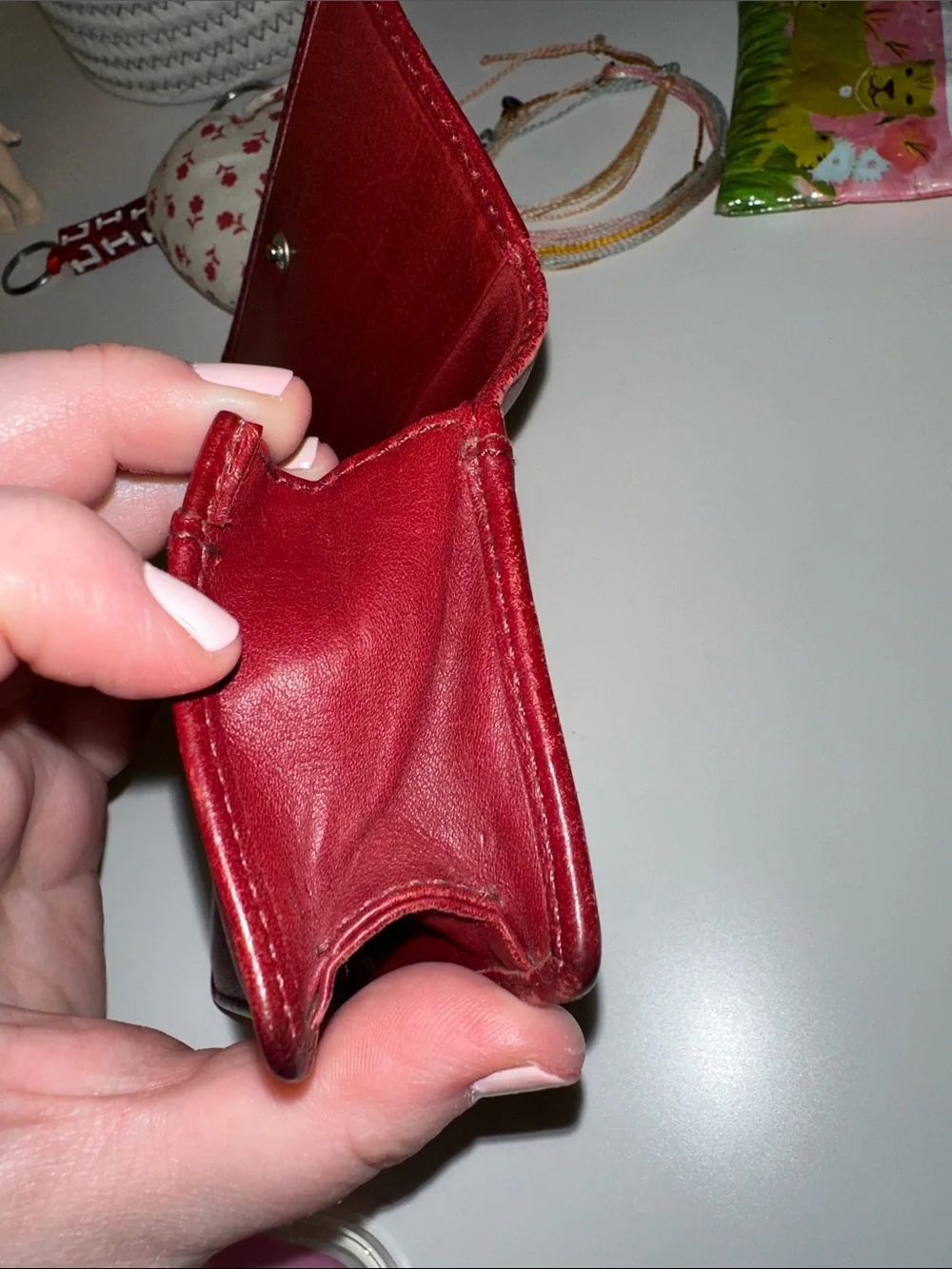 VINTAGE Coach Red Bedford Leather Compact Wallet